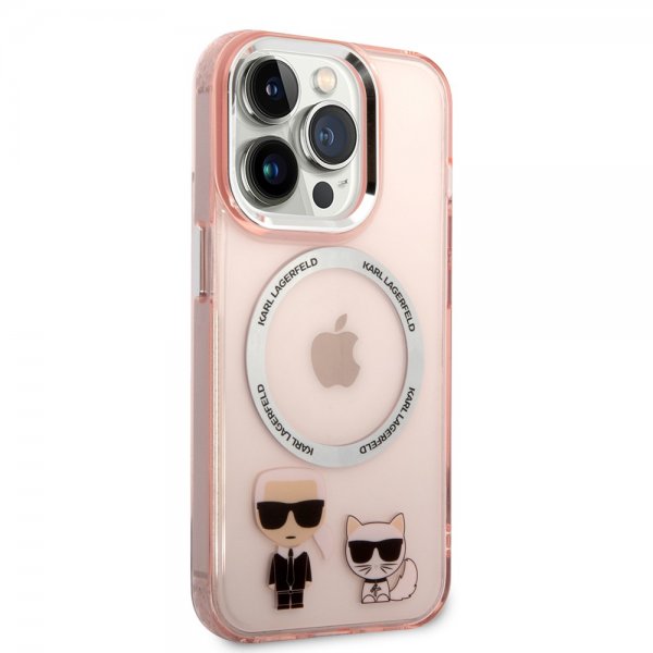 Karl Lagerfeld iPhone 14 Pro Max Suojakuori Karl & Choupette MagSafe Pinkki
