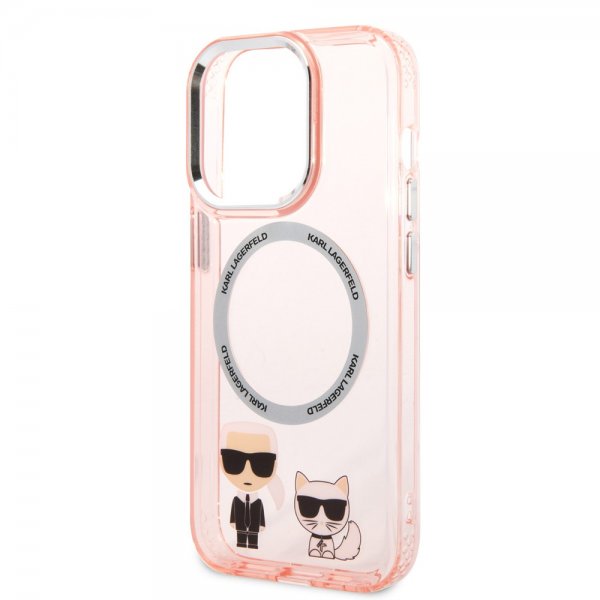 Karl Lagerfeld iPhone 14 Pro Max Suojakuori Karl & Choupette MagSafe Pinkki