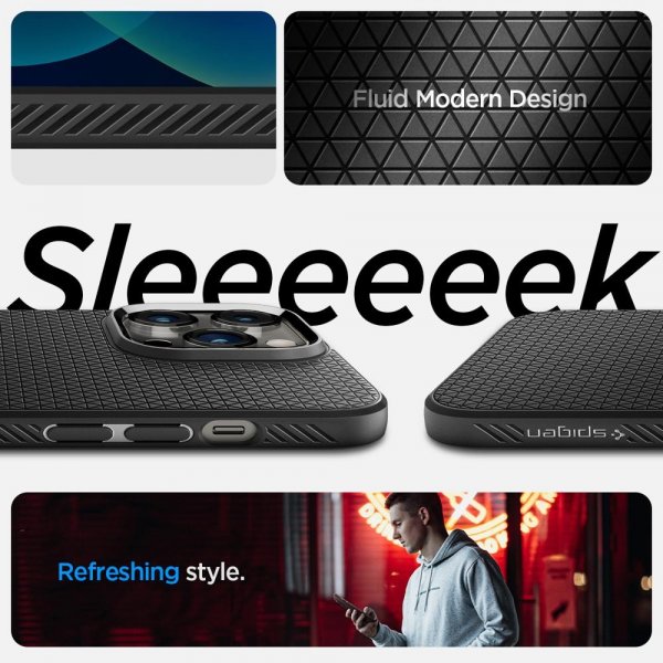 Spigen iPhone 14 Pro Max -kuoret Liquid Air Matte Black