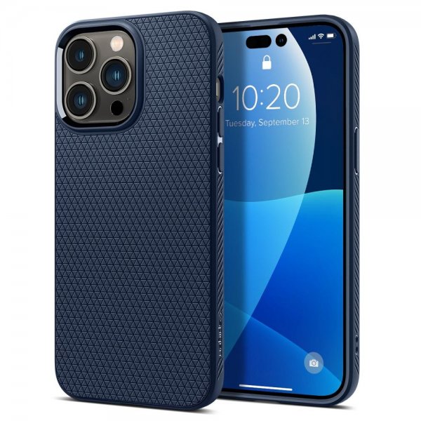 Spigen iPhone 14 Pro Max -suojakuori Liquid Air Navy Blue