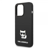 Karl Lagerfeld iPhone 14 Pro Max Suojakuori Nestemäinen Silikoni Choupette Musta