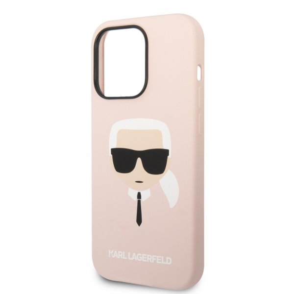 Karl Lagerfeld iPhone 14 Pro Max Kuori Liquid Silicone Karl MagSafe Pinkki