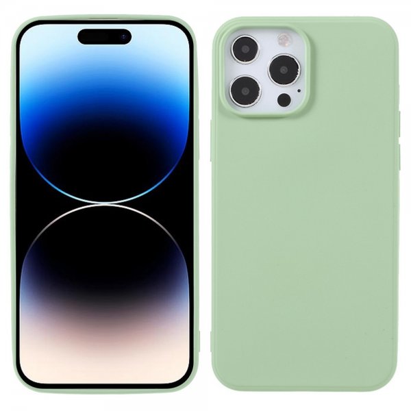 X-Level iPhone 14 Pro Max Kuoret Liquid Silicone Vaaleanvihreä