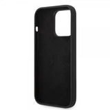 Guess iPhone 14 Pro Max Kuori Liquid Silicone Metal Logo Musta