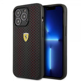 Ferrari iPhone 14 Pro Max -kuoret logo rei'itetty, musta-punainen