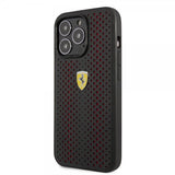 Ferrari iPhone 14 Pro Max -kuoret logo rei'itetty, musta-punainen