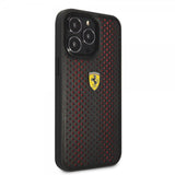Ferrari iPhone 14 Pro Max -kuoret logo rei'itetty, musta-punainen