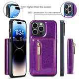 Dg.Ming iPhone 14 Pro Max -kuori M3-sarjan irrotettava korttikotelo, violetti