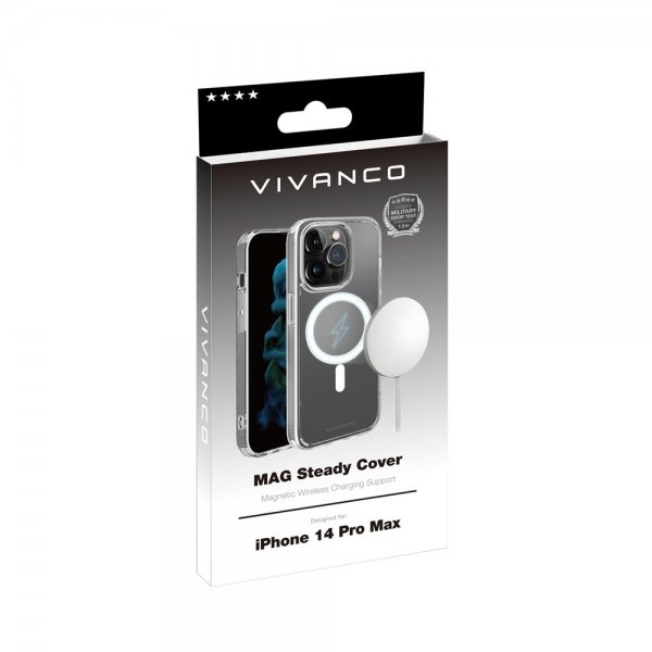 Vivanco iPhone 14 Pro Max Kuori Mag Steady Läpinäkyvä
