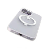 Rvelon iPhone 14 Pro Max Kuori Käännettävällä MagSafe Jalustalla Valkoinen