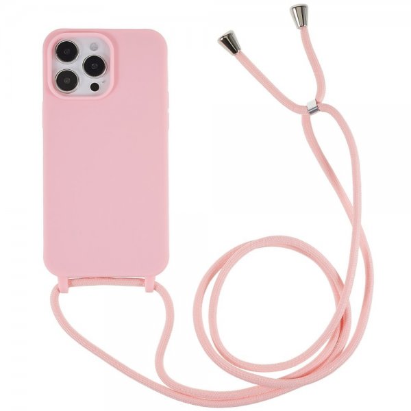 iPhone 14 Pro Max kuori hihnalla, pinkki