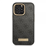 Guess iPhone 14 Pro Max Kuoret Metallilevy Logo MagSafe Musta