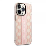 Karl Lagerfeld iPhone 14 Pro Max Suojakuori Monogram Vertical Stripe Pink