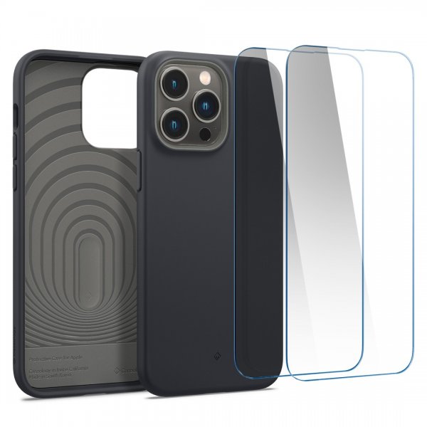 Caseology iPhone 14 Pro Max -kuori näytönsuojalla Nano Pop 360 Black Sesame