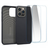 Caseology iPhone 14 Pro Max -kuori näytönsuojalla Nano Pop 360 Black Sesame