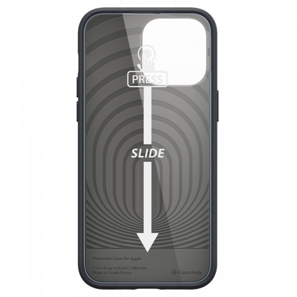 Caseology iPhone 14 Pro Max -kuori näytönsuojalla Nano Pop 360 Black Sesame