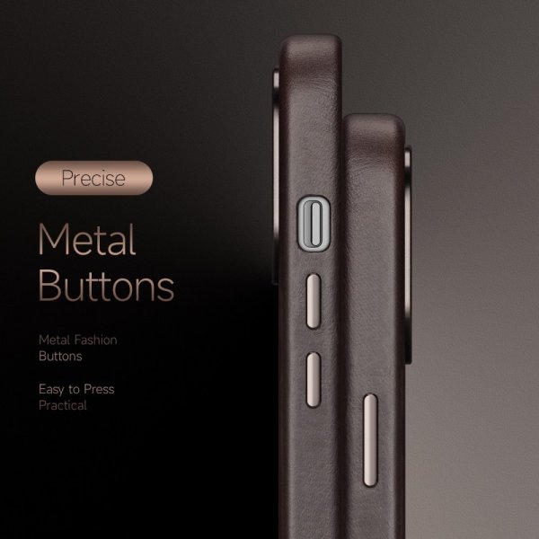 Dux Ducis iPhone 14 Pro Max -kuori Naples Series MagSafe, tummanruskea