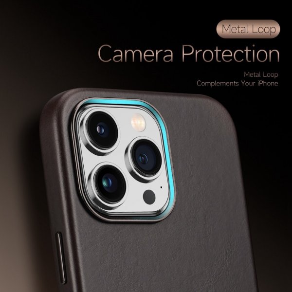 Dux Ducis iPhone 14 Pro Max -kuori Naples Series MagSafe, tummanruskea
