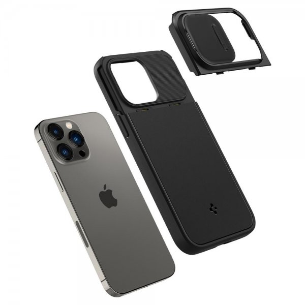 Spigen iPhone 14 Pro Max Suojakuori Optik Armor MagFit Musta