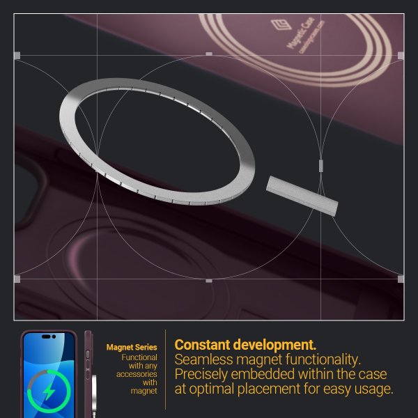 Caseology iPhone 14 Pro Max -kuori Parallax Mag Burgundy Bean