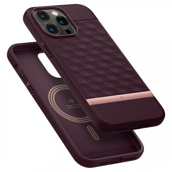Caseology iPhone 14 Pro Max -kuori Parallax Mag Burgundy Bean