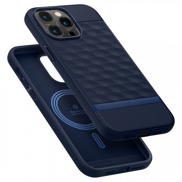 Caseology iPhone 14 Pro Max -kuori Parallax Mag Midnight Blue