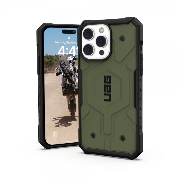 Urban Armor Gear (UAG) iPhone 14 Pro Max -suojakuori Pathfinder MagSafe, oliivi