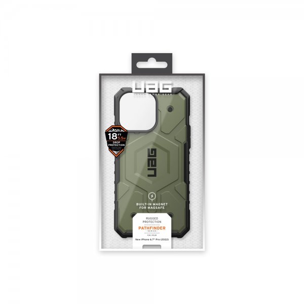 Urban Armor Gear (UAG) iPhone 14 Pro Max -suojakuori Pathfinder MagSafe, oliivi