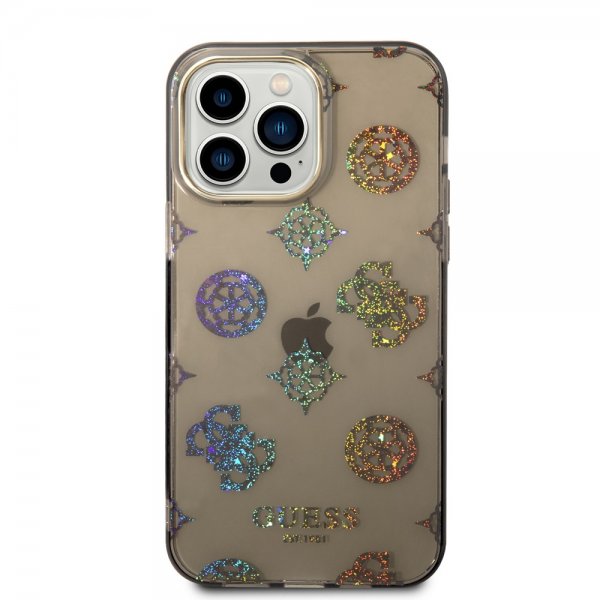 Guess iPhone 14 Pro Max Suojakuori Peony Glitter Musta