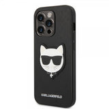 Karl Lagerfeld iPhone 14 Pro Max Suojakuori Saffiano Choupette Musta