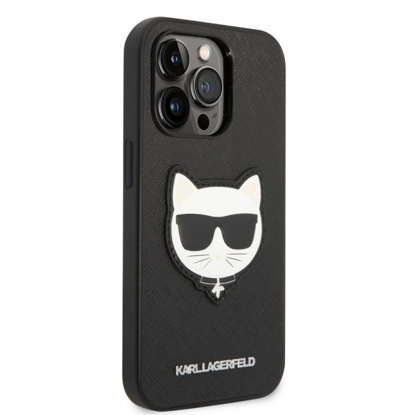 Karl Lagerfeld iPhone 14 Pro Max Suojakuori Saffiano Choupette Musta