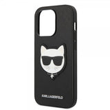 Karl Lagerfeld iPhone 14 Pro Max Suojakuori Saffiano Choupette Musta