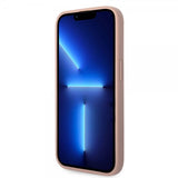 Guess iPhone 14 Pro Max -kuoret Saffiano Metal Logo Stripes, ruusukulta