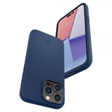 Spigen iPhone 14 Pro Max -kuori, Silicone Fit MagFit, laivastonsininen
