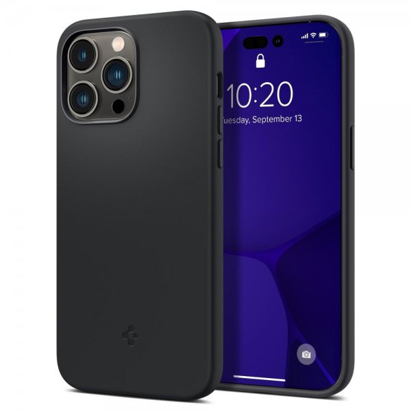Spigen iPhone 14 Pro Max -kuori Silicone Fit MagFit Musta