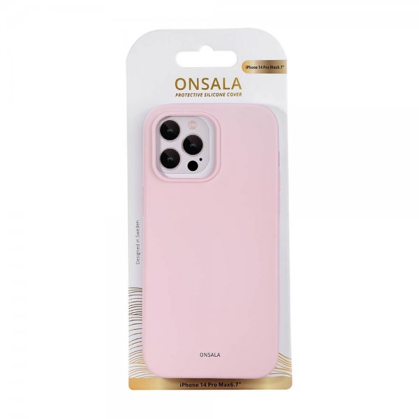 Onsala iPhone 14 Pro Max Silikonikuori Chalk Pink
