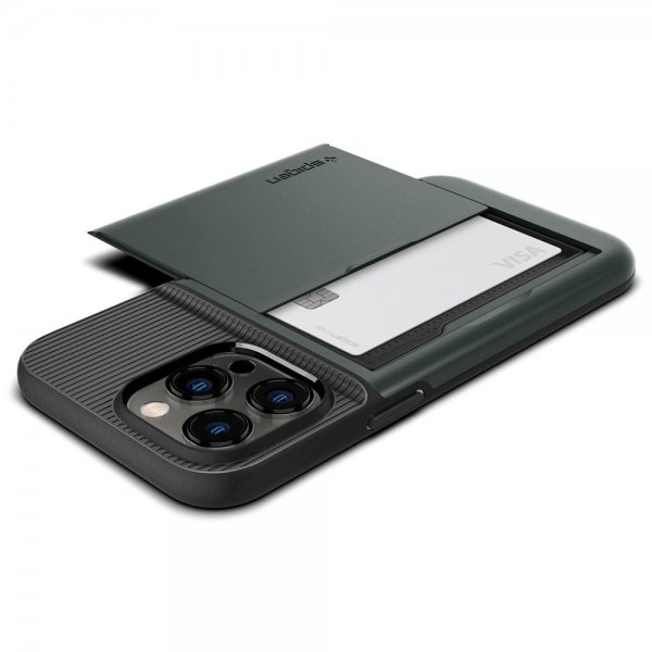 Spigen iPhone 14 Pro Max -kuori Slim Armor CS Abyss Green