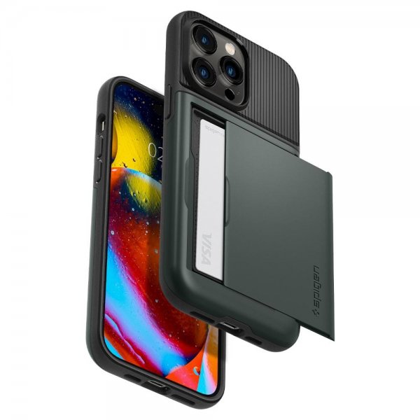 Spigen iPhone 14 Pro Max -kuori Slim Armor CS Abyss Green