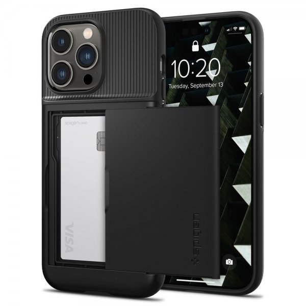 Spigen iPhone 14 Pro Max -suojakuori Slim Armor CS, musta