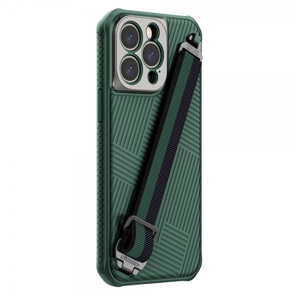 Nillkin iPhone 14 Pro Max Suojakuori Hihnalla Vihreä