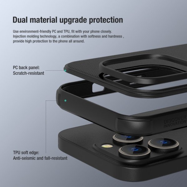 Nillkin iPhone 14 Pro Max Suojakuori Super Frosted Shield Pro Musta
