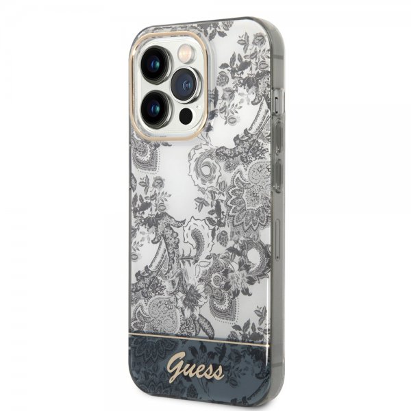 Guess iPhone 14 Pro Max Suojakuori Toile de Jouy Harmaa