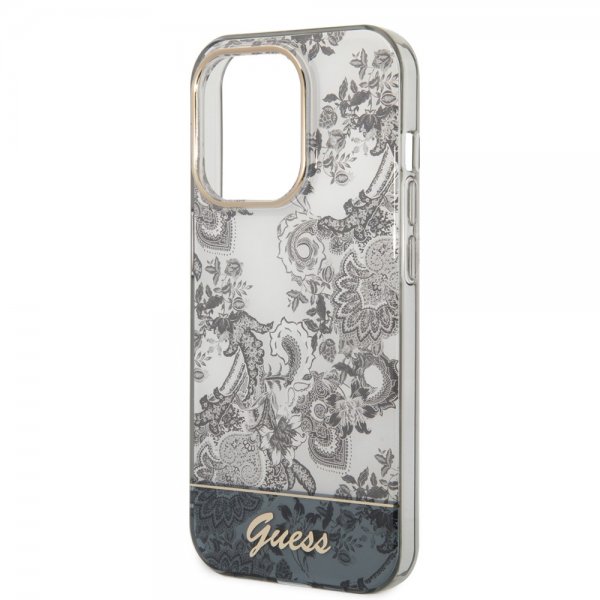 Guess iPhone 14 Pro Max Suojakuori Toile de Jouy Harmaa