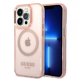Guess iPhone 14 Pro Max Kuori Läpikuultava MagSafe Vaaleanpunainen