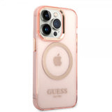 Guess iPhone 14 Pro Max Kuori Läpikuultava MagSafe Vaaleanpunainen
