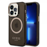 Guess iPhone 14 Pro Max Translucent MagSafe Kuori Musta