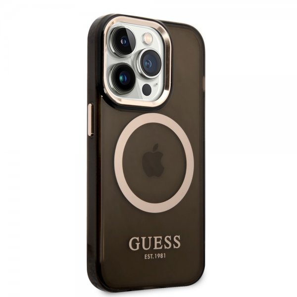 Guess iPhone 14 Pro Max Translucent MagSafe Kuori Musta