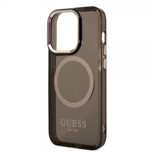 Guess iPhone 14 Pro Max Translucent MagSafe Kuori Musta