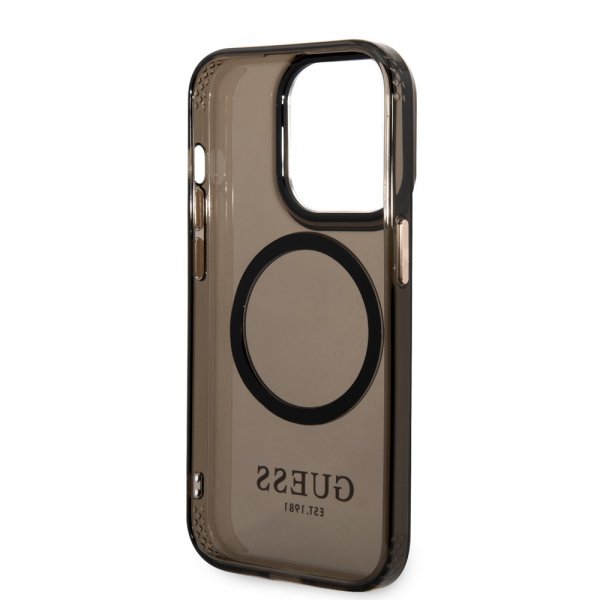 Guess iPhone 14 Pro Max Translucent MagSafe Kuori Musta