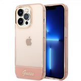 Guess iPhone 14 Pro Max Kuori Läpikuultava Pinkki